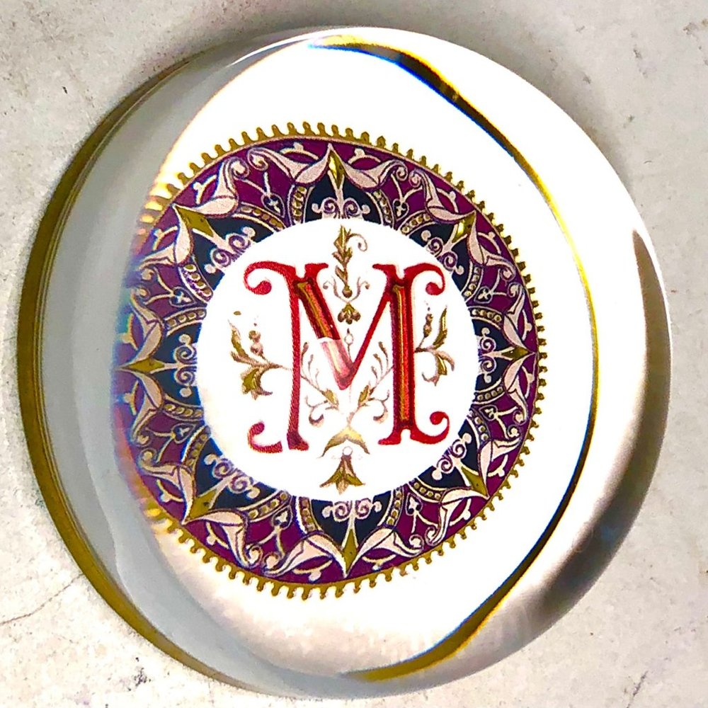 Punch Studio Crystal Monogram ‘M’ Paperweight - France